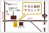 ナカエ歯科クリニックへのアクセスマップ